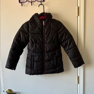 Wonder Nation Black Puffer Jacket with Quilted Design